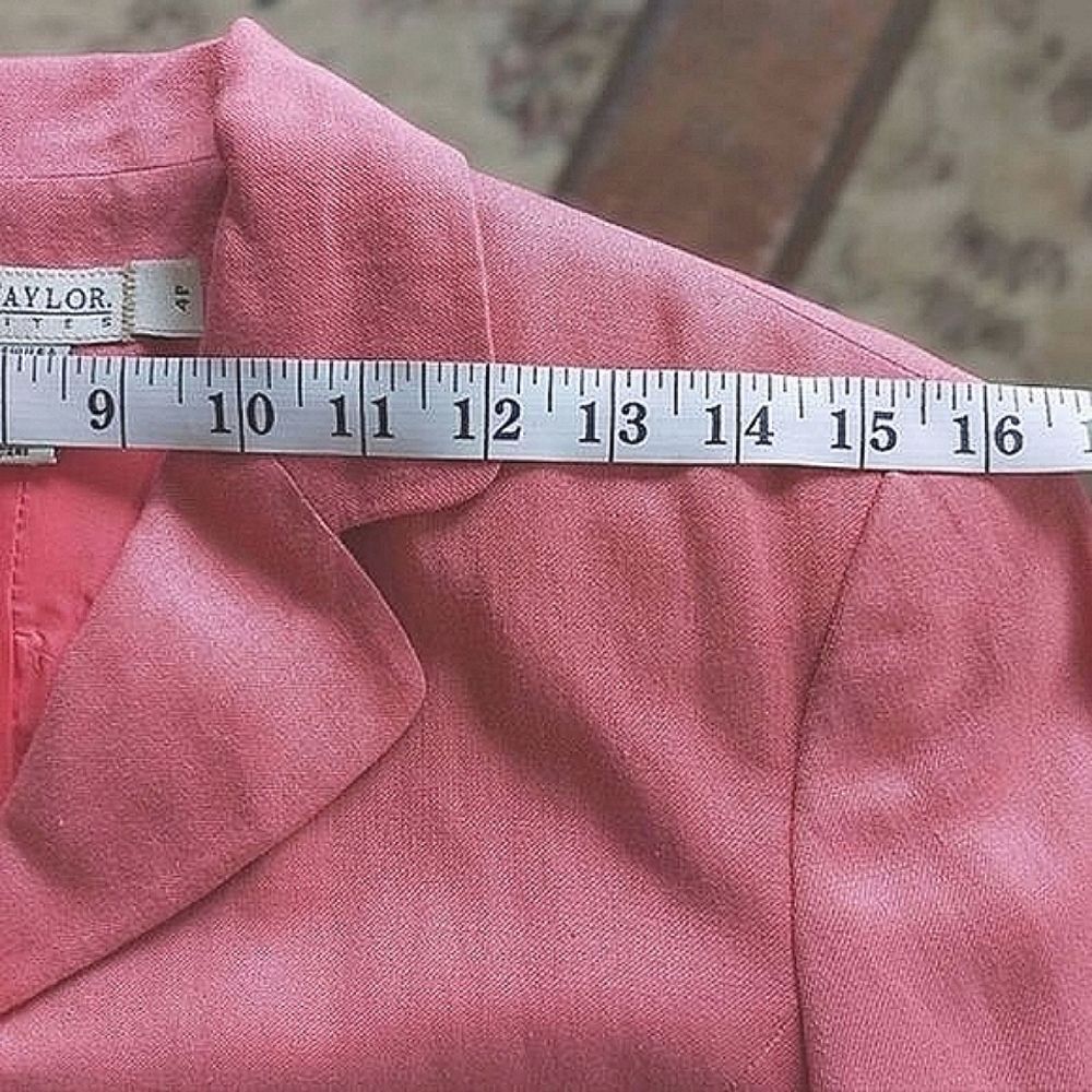 Vtg Anne Taylor rose pink linen blend blazer - Picture 8 of 13